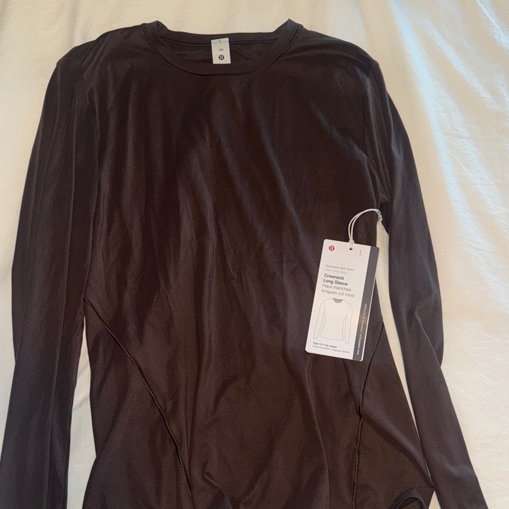 NWT Brown Lululemon Nulu crewneck - size L